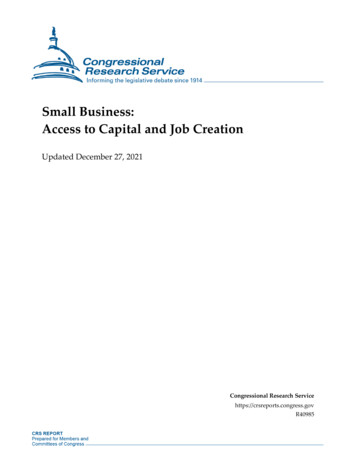 Small Business: Job Creation - Federation Of American Scientists