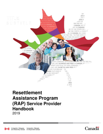 RAP Service Provider Handbook 2019 - Canada
