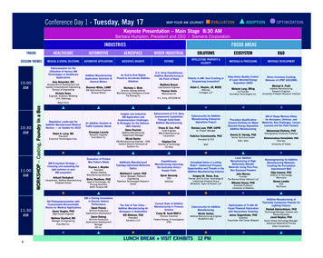 Conference Day 1 Tuesday, May 17 MAP YOUR AM JOURNEY EVALUATION .