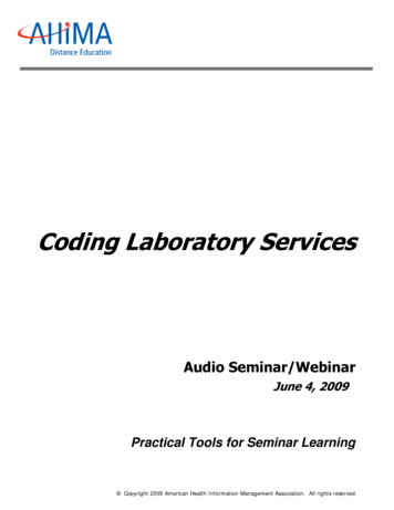 Coding Laboratory Services - AHIMA