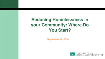 Reducing Homelessness In Your Community Where Do You Start?