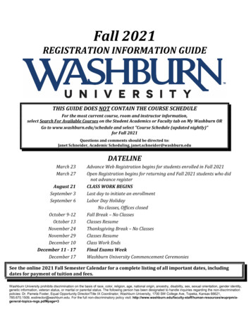 Fall 2021 - Washburn University