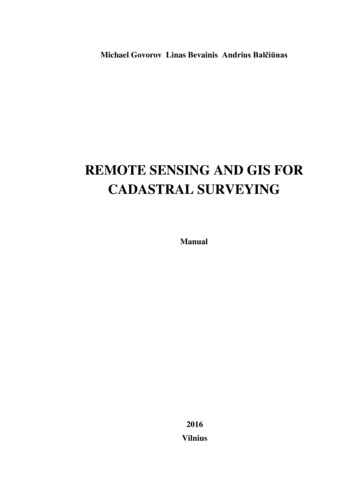 REMOTE SENSING AND GIS FOR CADASTRAL SURVEYING