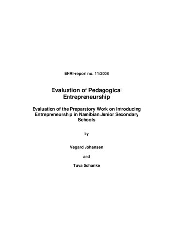 Evaluation Of Pedagogical Entrepreneurship