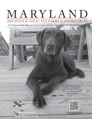 TY - 2020 - MARYLAND RESIDENT BOOKLET
