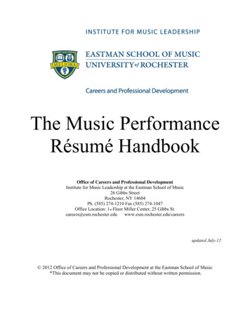 The Music Performance Résumé Handbook