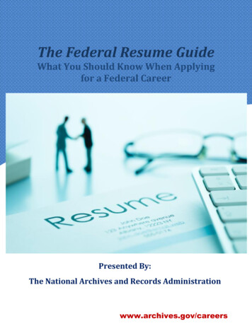 Federal Resume Guide - Archives