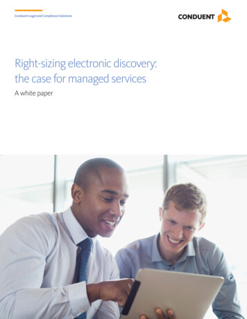 Right-sizing Electronic Discovery: The Case For Managed Services - Conduent