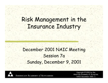 Risk Management In The Insurance Industry