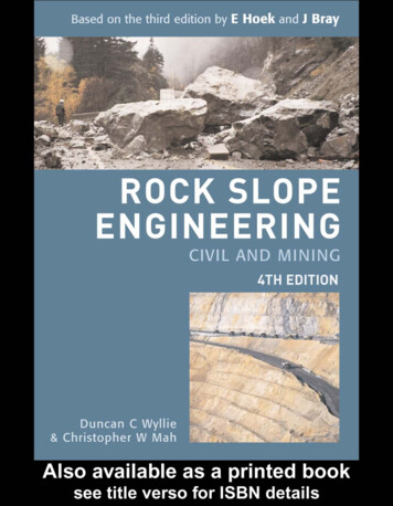 Rock Slope Engineering Civil And Mining