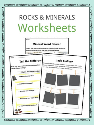 ROCKS & MINERALS Worksheets - Printable Worksheets