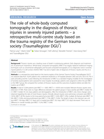 The Role Of Whole-body Computed Tomography In The .