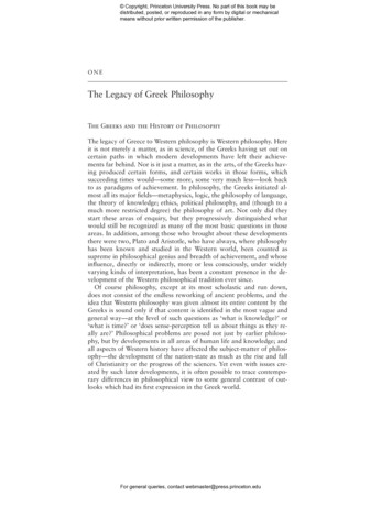 The Legacy Of Greek Philosophy