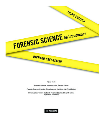 N FORENSIC SCIENCE An Introduction