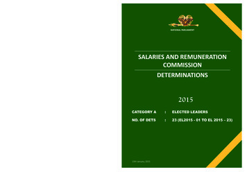 Salaries And Remuneration Commission Determinations