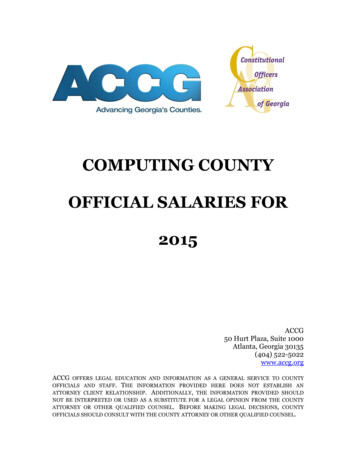Computing County Official Salaries For 2015