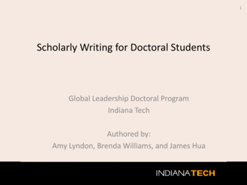 Scholarly Writing For Doctoral Students