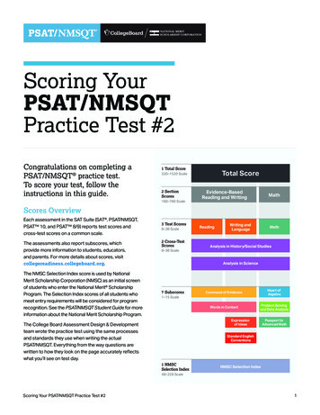 Scoring Your PSAT/NMSQT Practice Test #2 - SAT Suite Of .