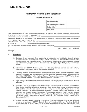 Temporary Right-of-entry Agreement Scrra Form No. 6