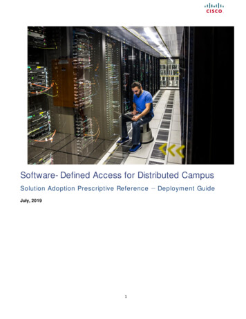 Software-Defined Access For Distributed Campus Deployment Guide - Cisco