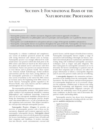 Section 1: Foundational Basis Of The Naturopathic Profession