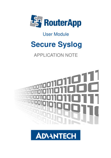 User Module Secure Syslog - Advantech