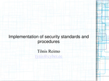 Implementation Of Security Standards And Procedures