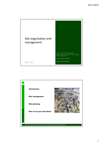 Site Organization And Management