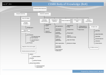 Th, 2011 CSSBB Body Of Knowledge (BoK)