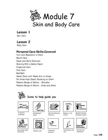 Module 7 - Skin And Body Care