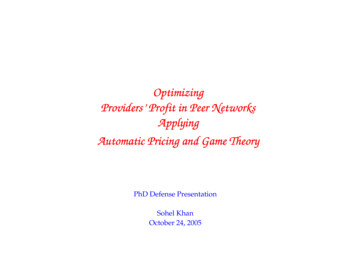 Optimizing Providers' Profit In Peer Networks Applying Automatic .