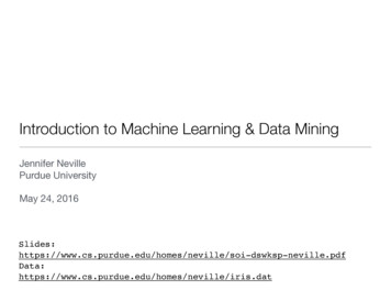 Introduction To Machine Learning & Data Mining