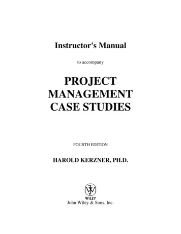 PROJECT MANAGEMENT CASE STUDIES - Solution Manual