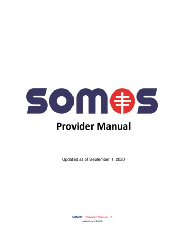 Provider Manual - SOMOS