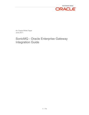 SonicMQ Integration Guide - Oracle