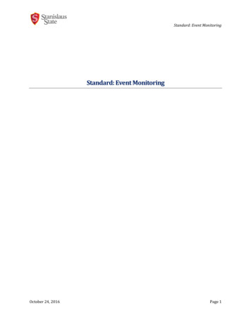 Standard: Event Monitoring - California State University, Stanislaus