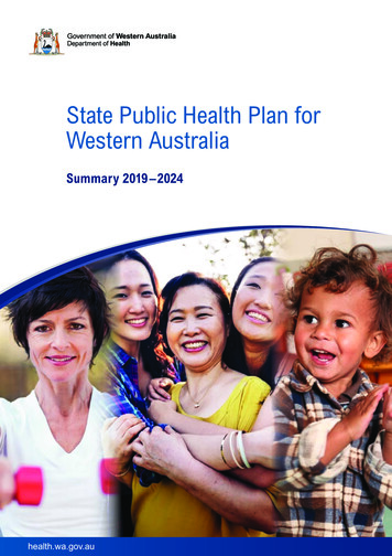 State Public Health Plan For Western Australia