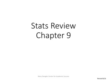 Stats Review Chapter 9