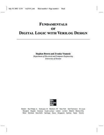 Fundamentals Of Digital Logic WithVerilog Design