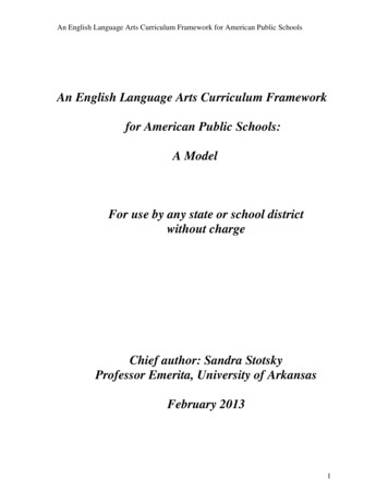 An English Language Arts Curriculum Framework For 