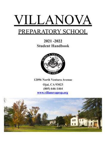 Student Handbook 2021-2022 To Print - Villanova Preparatory School