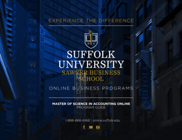 EXPERIENCE THE DIFFERENCE - Online MBA Program