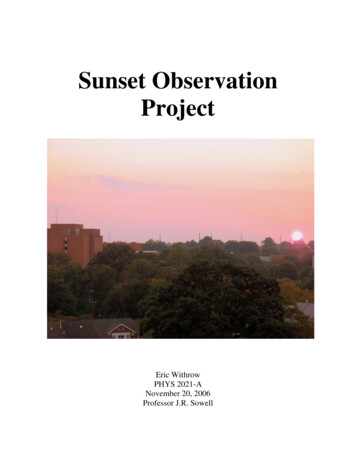 Sunset Observation Project - Eric Withrow