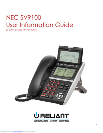 NEC SV9100 User Information Guide - Communication Connection