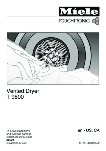 Vented Dryer T 9800 - Miele USA