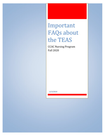 Important FAQs About The TEAS - Community College Of Allegheny County