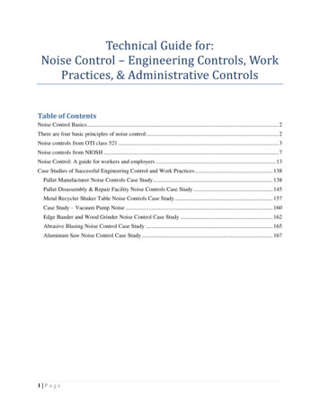Technical Guide For: Noise Control – Engineering Controls .