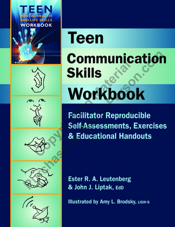 Mental HealtH And Life SkillS Workbook Teen Communication .