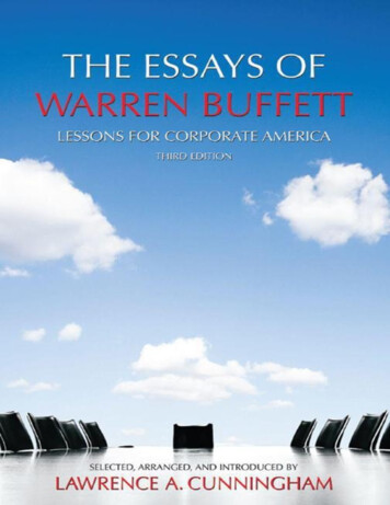 The Essays Of Warren Buffett: Lessons For Corporate .