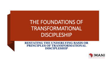 THE FOUNDATIONS OF TRANSFORMATIONAL DISCIPLESHIP